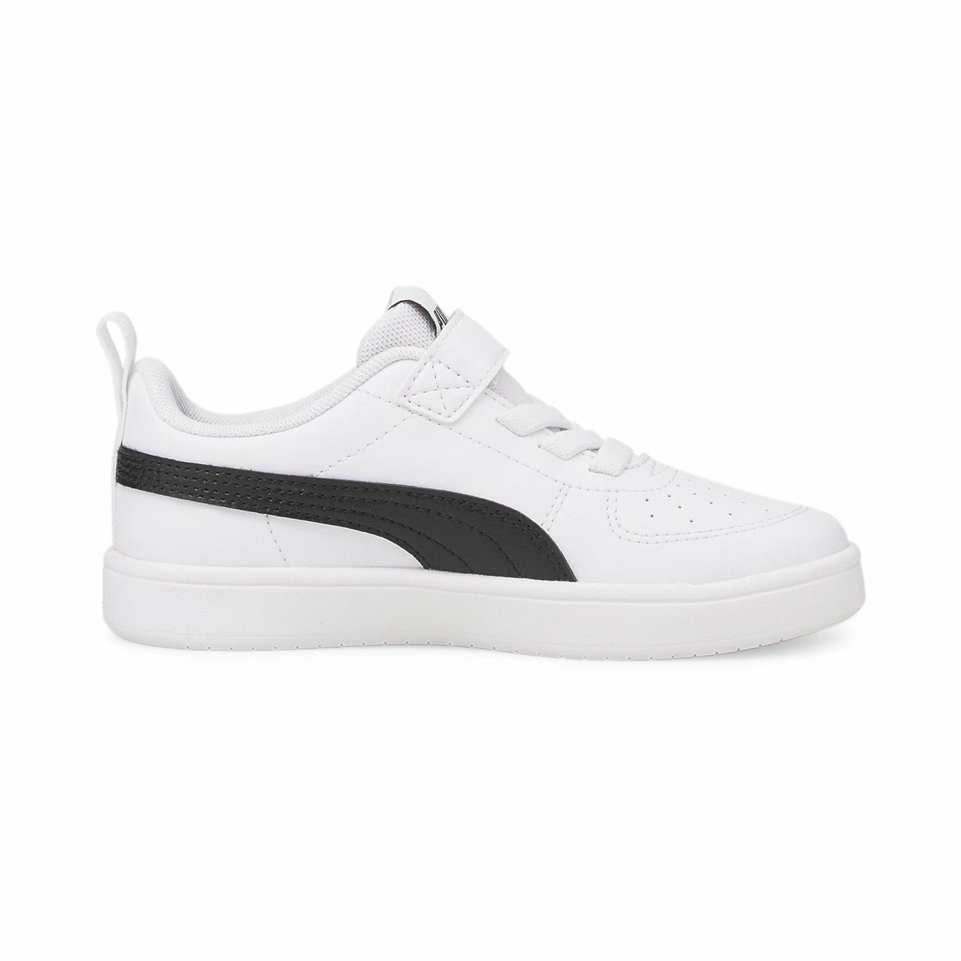 All-Weather Use running in an obstacle course race Puma Sneakers da ragazzo con laccio elastico e velcro Rickie AC 385836 03 white-black