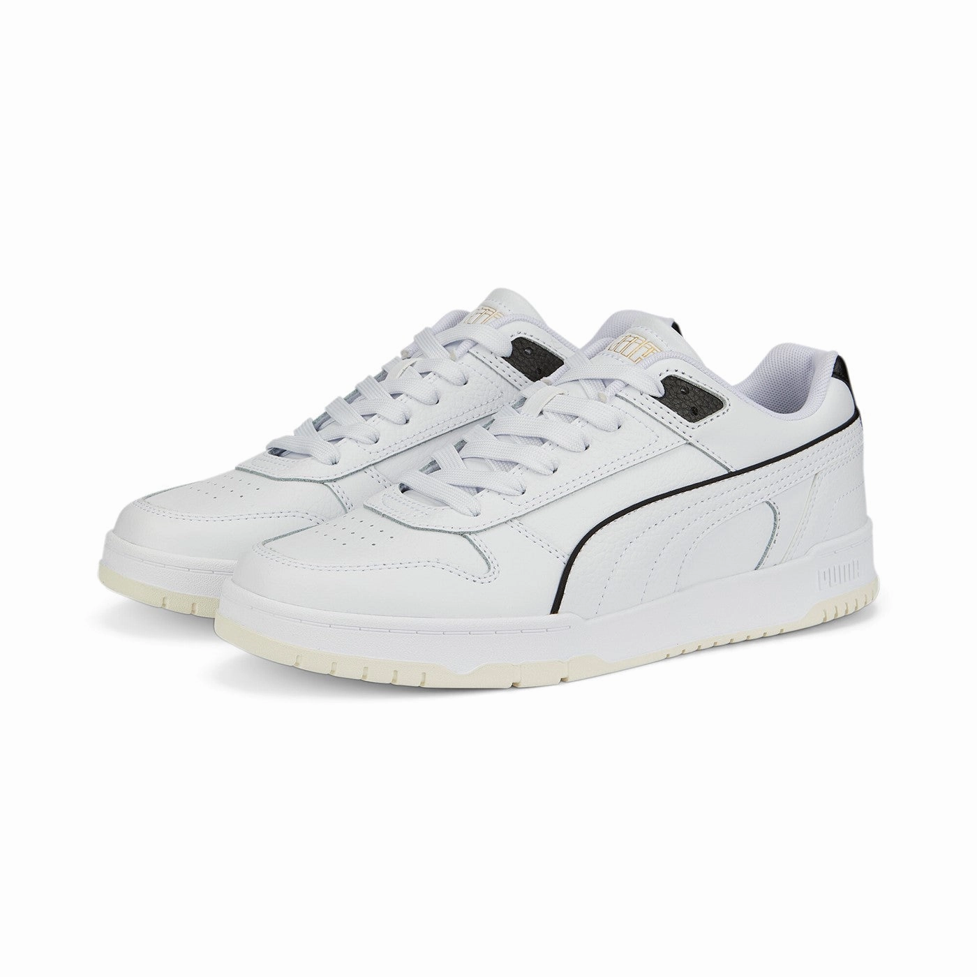 running in a canyon area shoes Puma sneakers da uomo RBD Game Low 386373 01 bianco nero oro