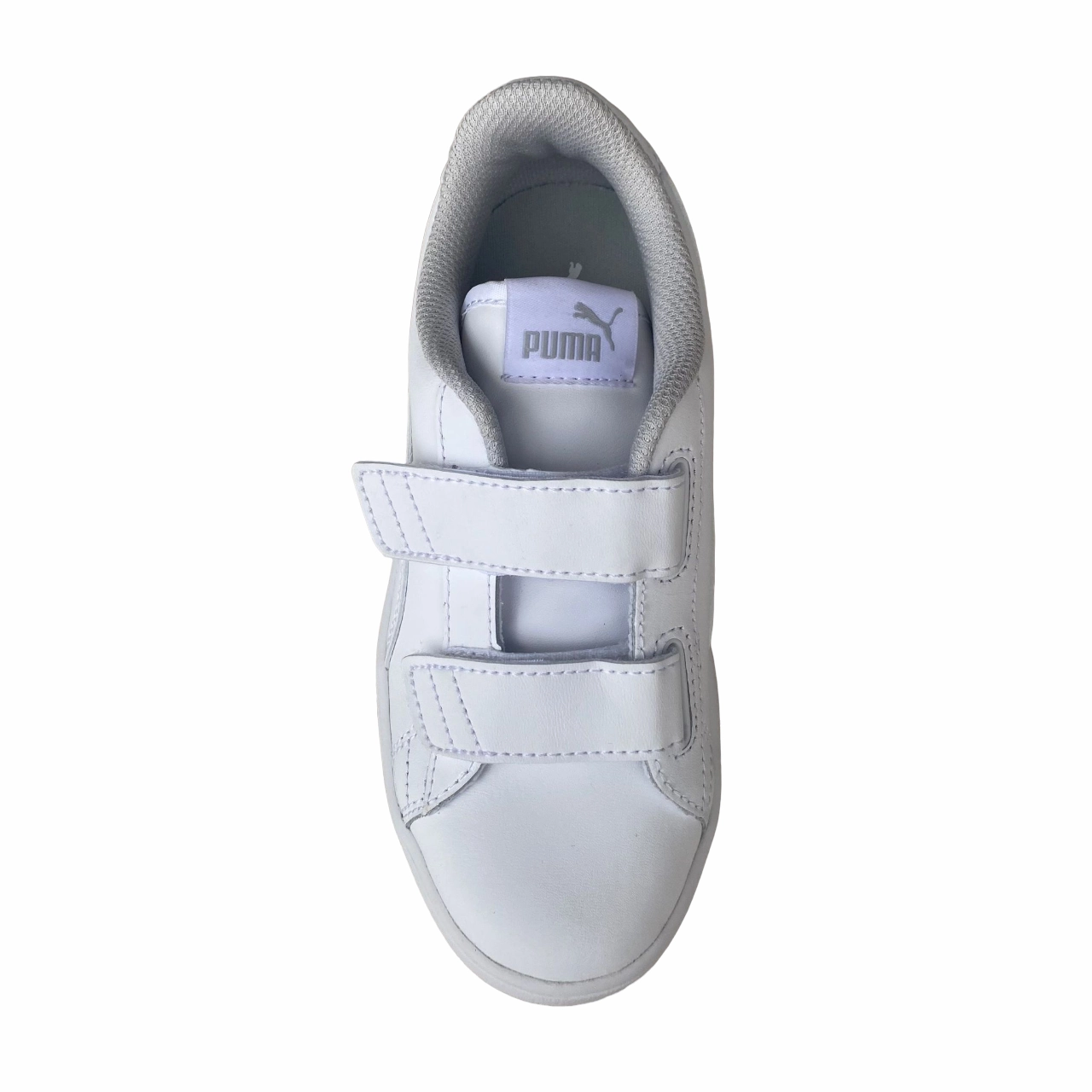 Durable Toe Guard Minimalist Footwear Design Puma sneakers unisex da bambino con strappo Smash v2 L V Ps 365173 02 bianco