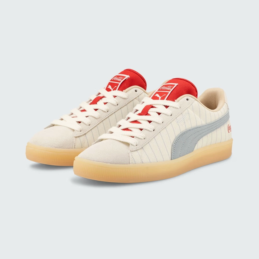 cruelty - free running shoes Comfortable toe box Puma Suede x Coca-Cola Unisex White Trainers 387049-01