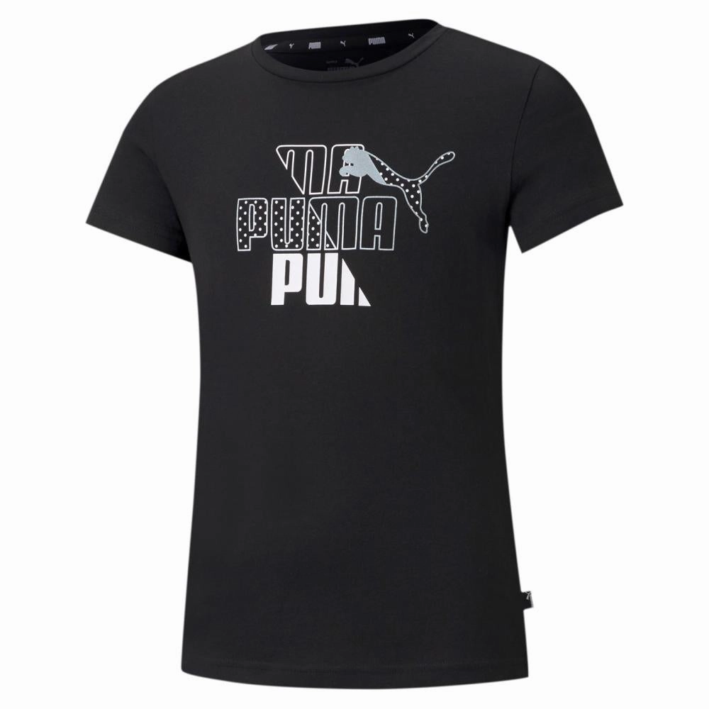 Puma t-shirt da ragazzi Graphic Tee G 587064 01 nero Soft Feel Anti Pilling Treatment