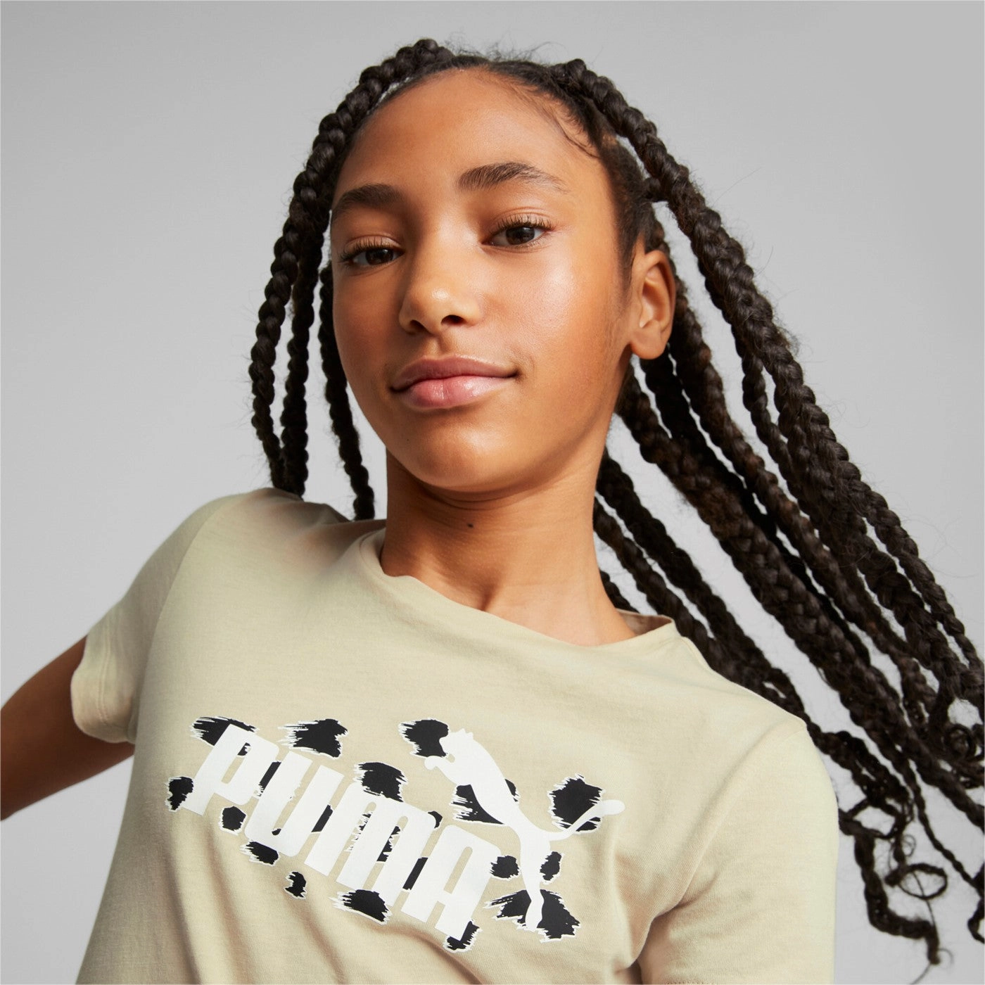Puma T-shirt manica corta da bambina e ragazza Ess Animal AOP 673516-88 granola Fit For Comfort Unisex Fit