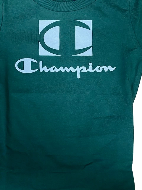 Classic Style Champion completino da bimbo Legacy maglietta e pantaloncino 306379 GS108 FOLI verde blu