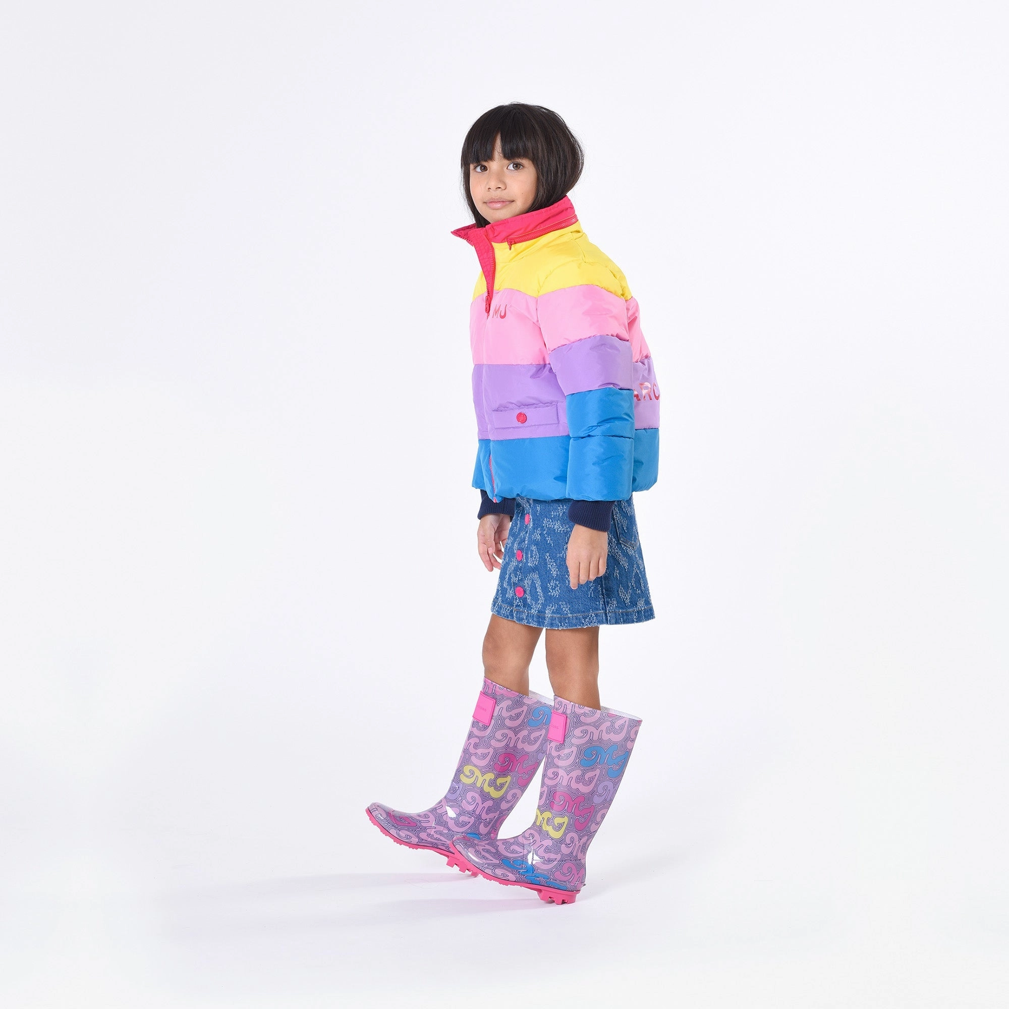 Flex Groove Technology Flexible Purple Logo Rain Boots