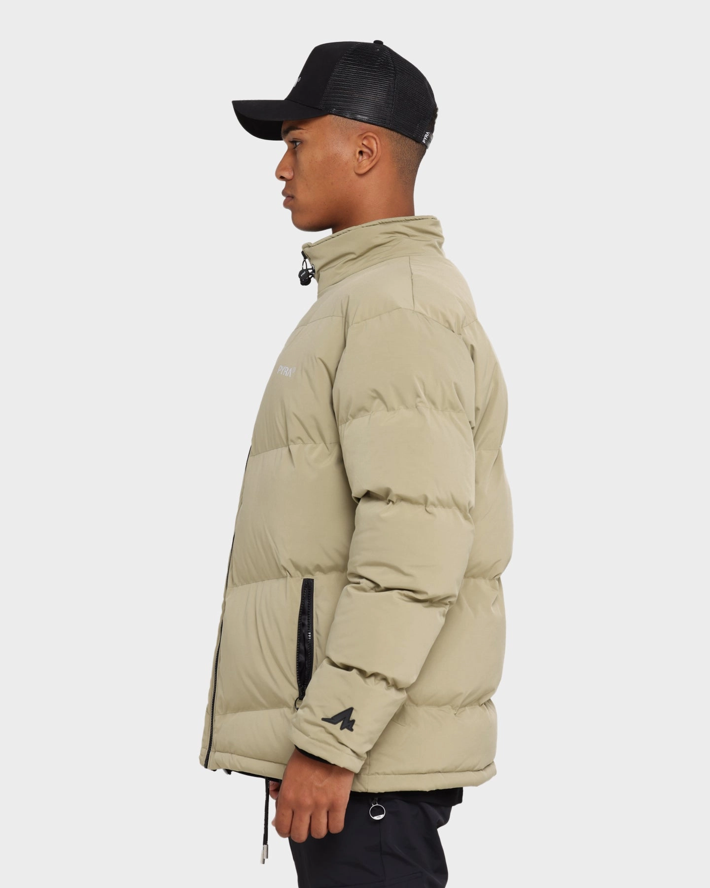PYRA Padded Puffa Jacket Olive Everyday Look Water Resistant Fabric
