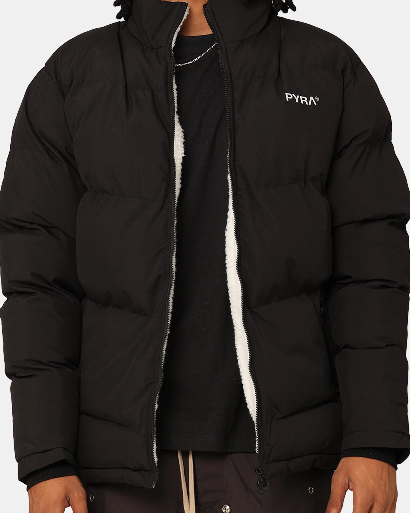 Pyra Sherpa Puffa Jacket Black Reservation Travel Fit