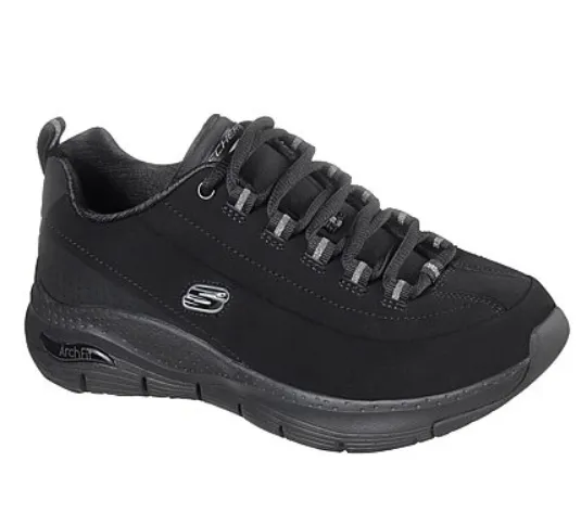 Skechers scarpa sneakers da donna Arch Fit Metro Skyline 149147 BBK nero Dynamic Heel Counter