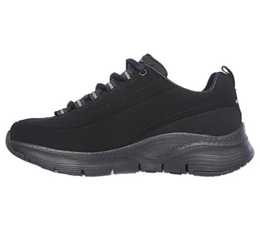 Skechers scarpa sneakers da donna Arch Fit Metro Skyline 149147 BBK nero scratch - resistant Natural Foot Strike