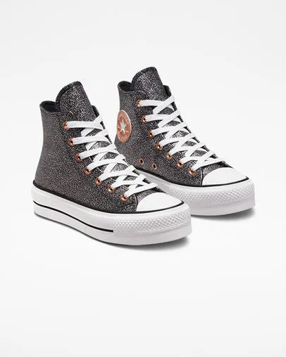 Bouncy Midsole Compound carbon - fiber midsole shoes Converse sneakers alta da donna con zeppa Chuck Taylor All Star Lift Platform Metallico Glitter A01301C nero-rame-bianco