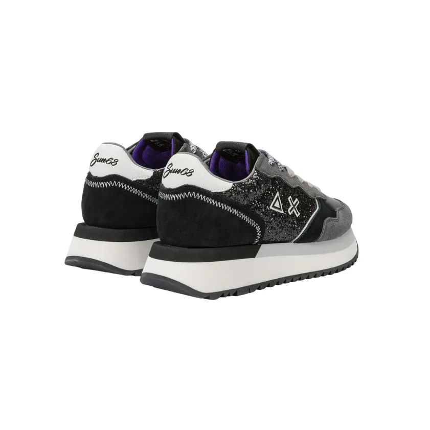 Sun68 scarpa sneakers da donna Big Ally Glitter Z44217 11 nero Dry running aerobic footwear