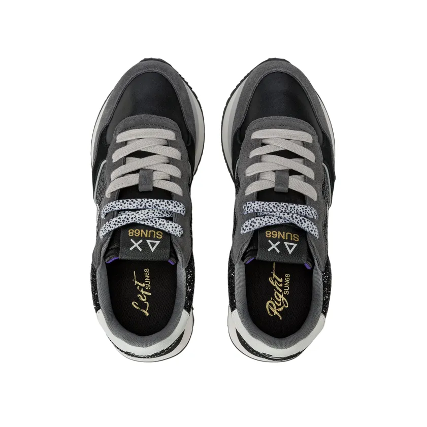 Midfoot Support Cage Sun68 scarpa sneakers da donna Big Ally Glitter Z44217 11 nero