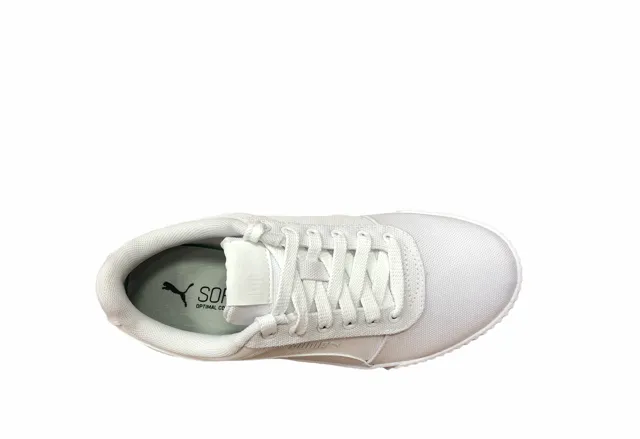 microfiber running option Puma scarpa sneakers da donna in canvas Carina CV 368669 08 bianco