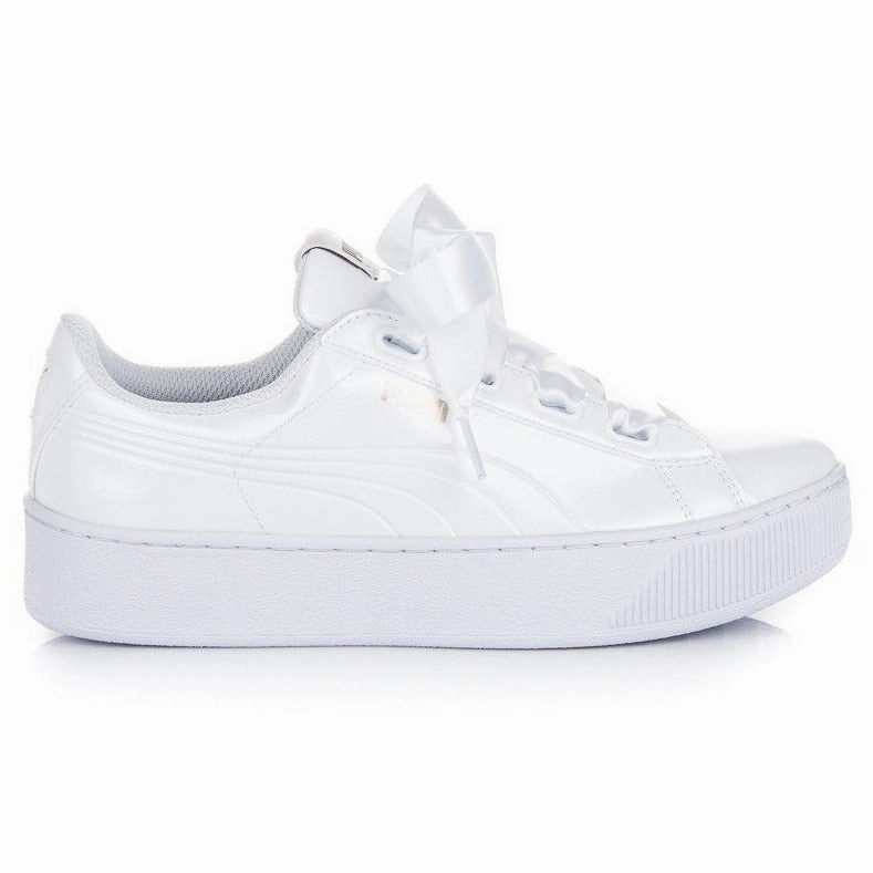 Puma scarpa sneakers da donna Vikky Platform Ribbon 367816 01 bianco running in parks training routine shoe goal