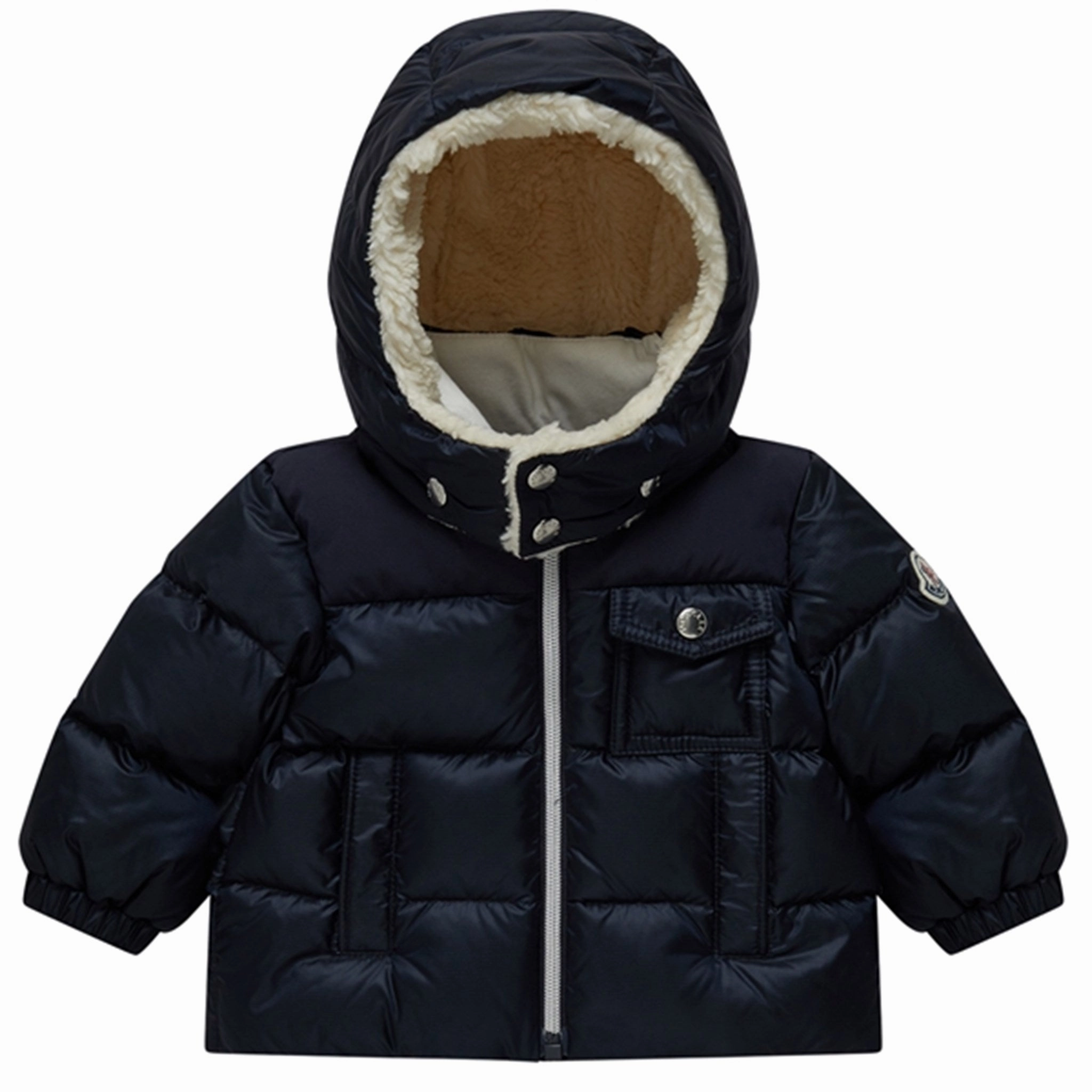 Secure Closure Systems Belted Waist Moncler Eduard Jacket Navy