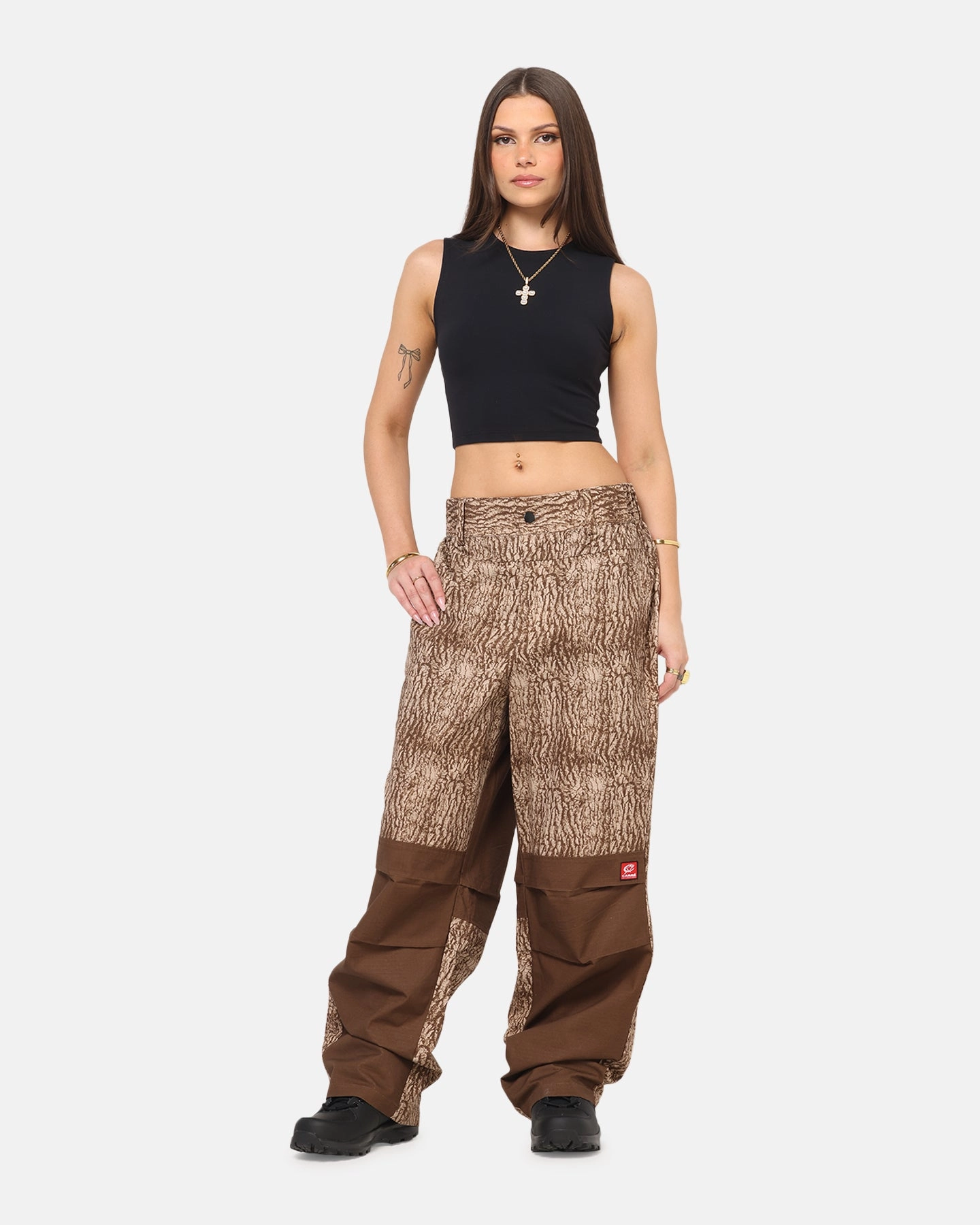 Cozy Waist Carre Avalanche Baggy Pants Tree Bark