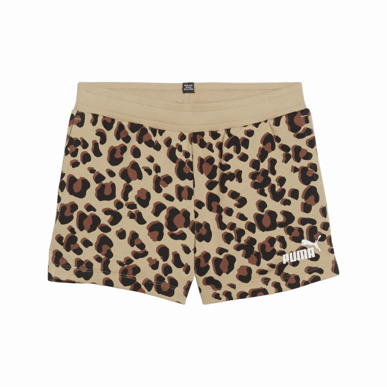High Stretch Puma pantaloncino in cotone da ragazza Ess Animal 679414-83 tortora