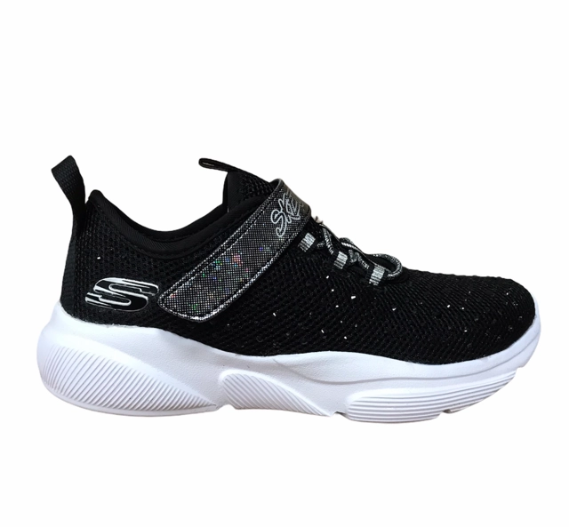 Skechers scarpa da ginnastica da ragazza Meridian Best Intent 81952L BKW nero bianco Flex Groove Design continuous running shoe adaptability