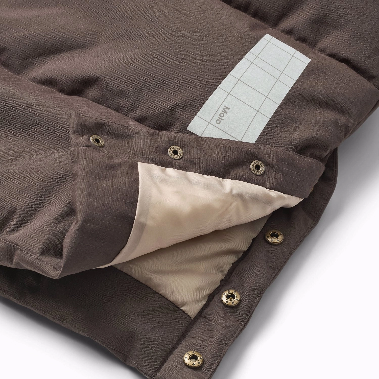 Molo Dark Cocoa Harper Jacket Roll Up Storage Design Zip Pockets