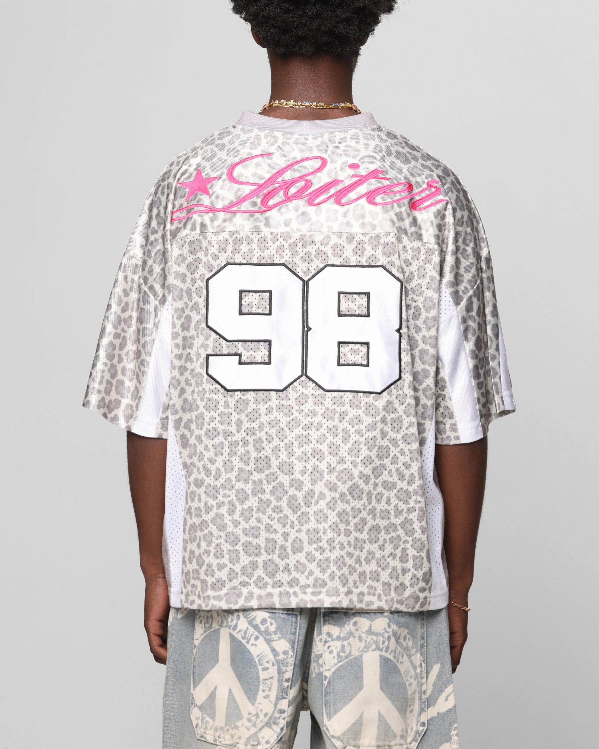 Loiter End Zone Jersey Snow Leopard Reinforced Armholes Perfect Motion