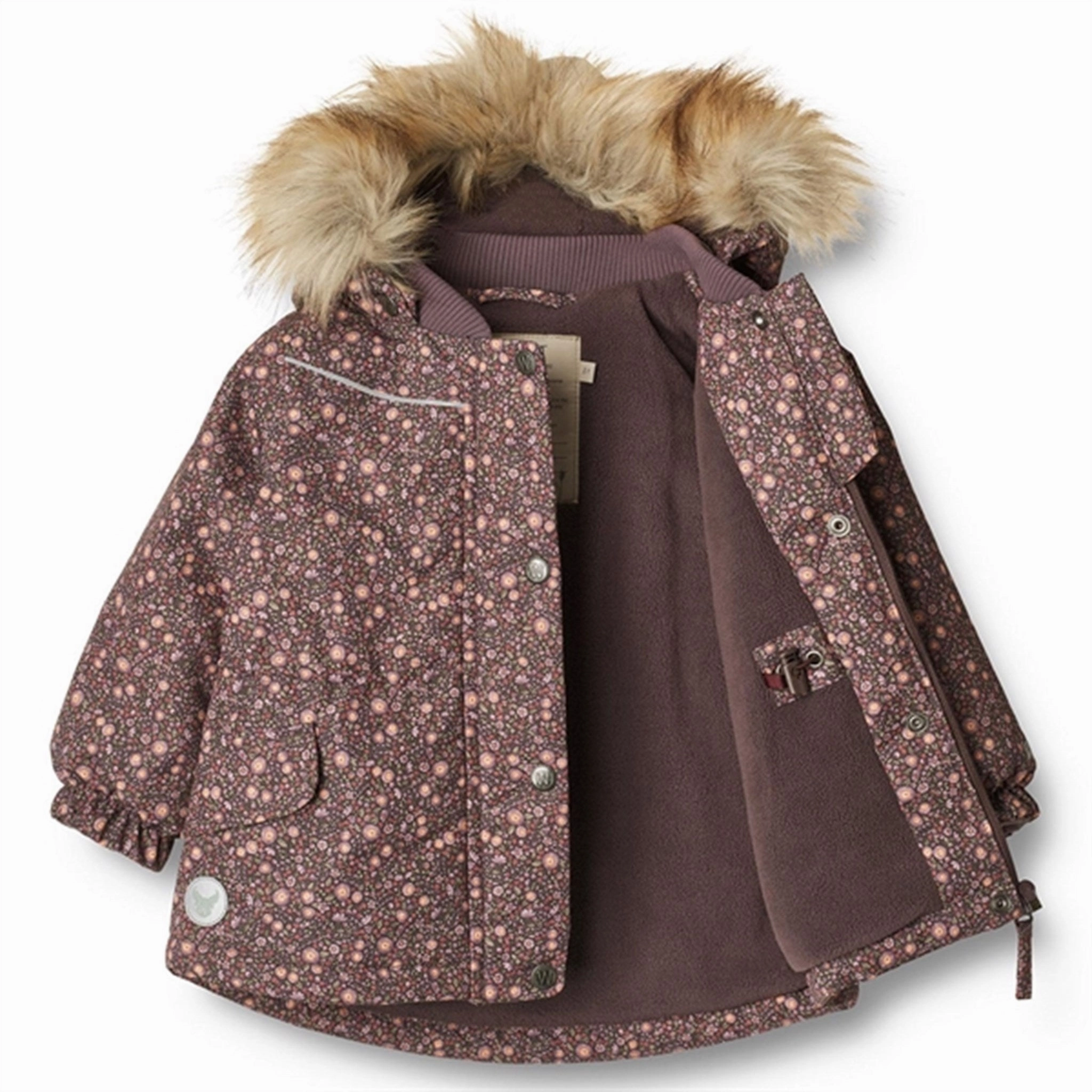 Water Repellent Finish Softshell Fabric Wheat Jacket Mathilde Tech Eggplant Buttercups