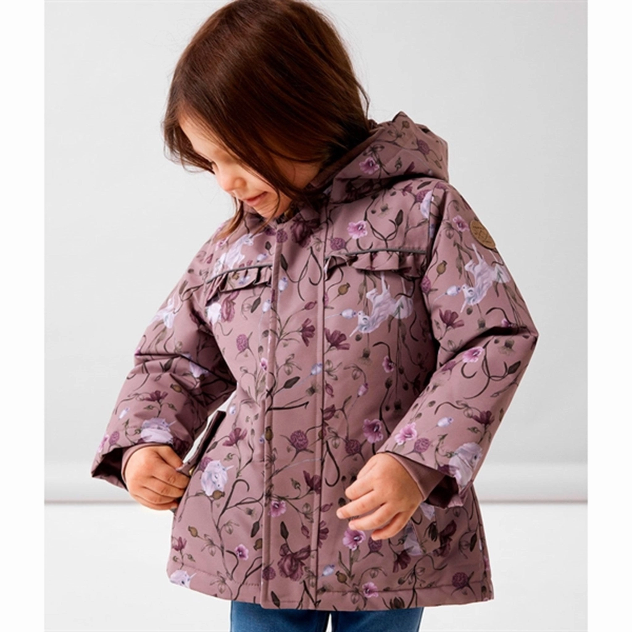 Quick Dry Fabric Removable Hood Name it Antler Snow Jacket Flower Unicorn Noos