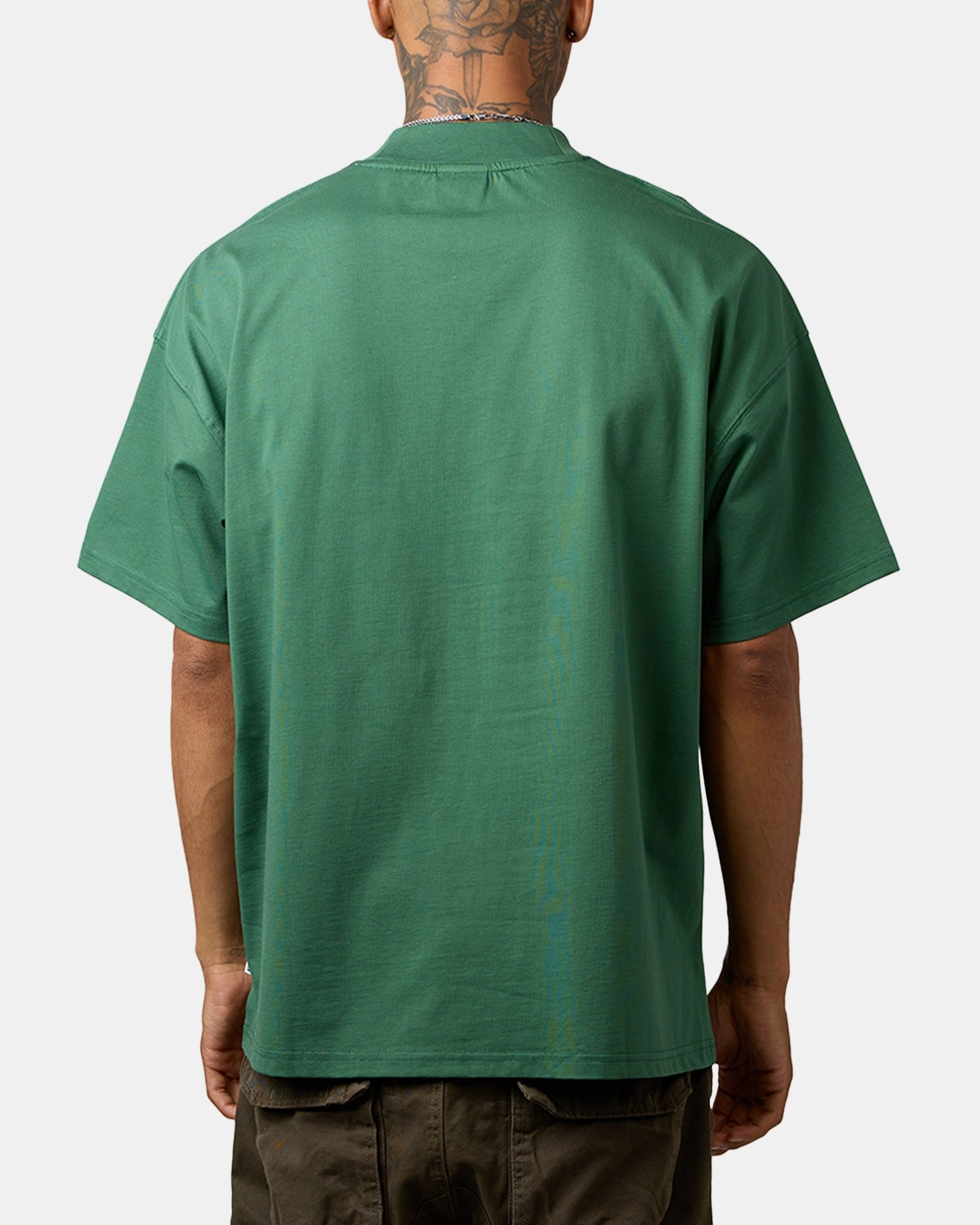 Carre Damask Oversized T-Shirt Forest Green Essential Look