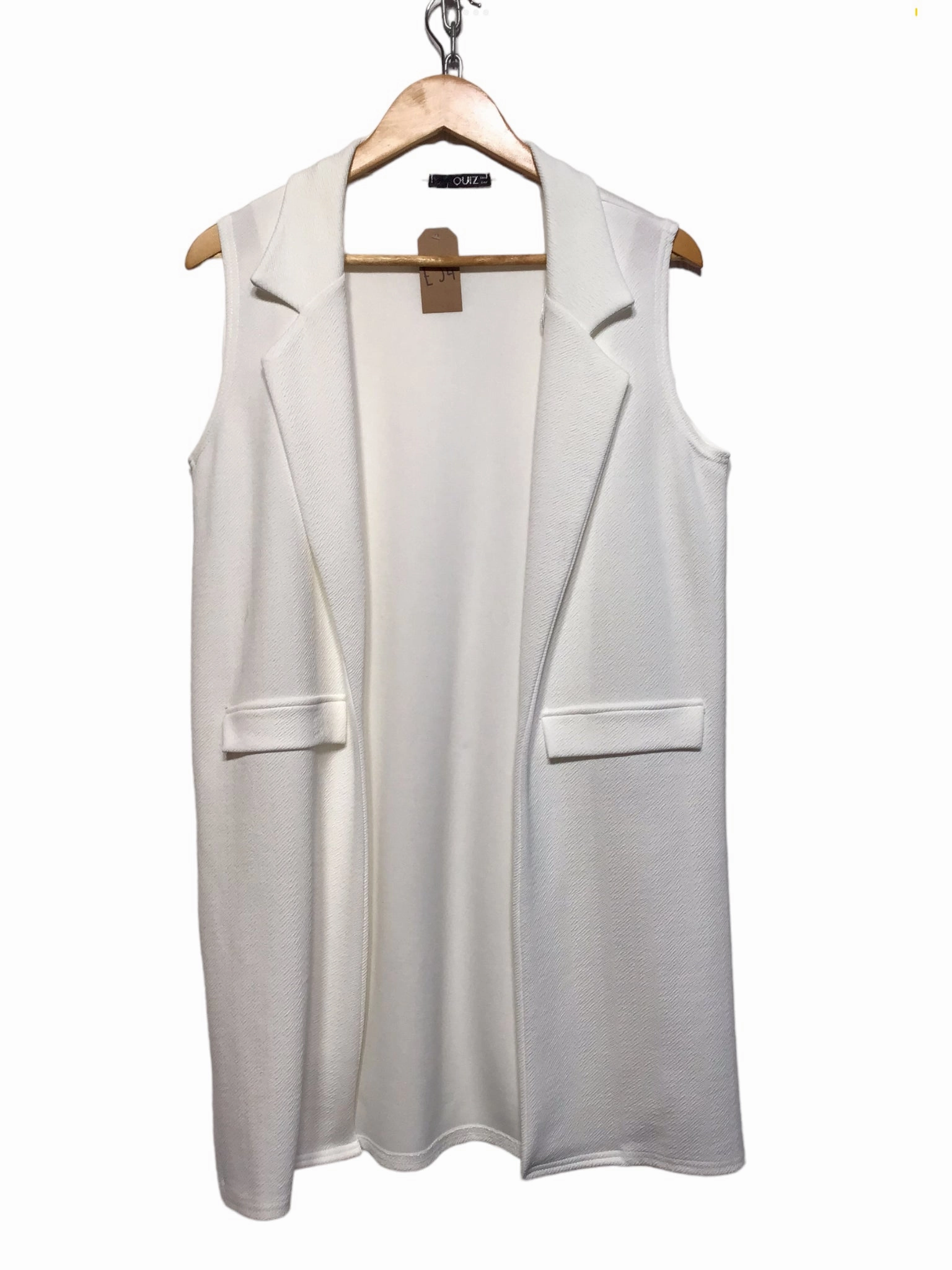 astronauts Quiz White Sleeveless Jacket (Size L)
