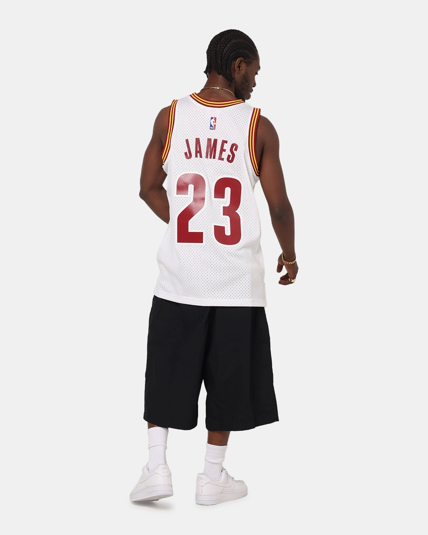 City Active Bonded Seamless Mitchell & Ness Cleveland Cavaliers Lebron James 2015 Swing Jersey White