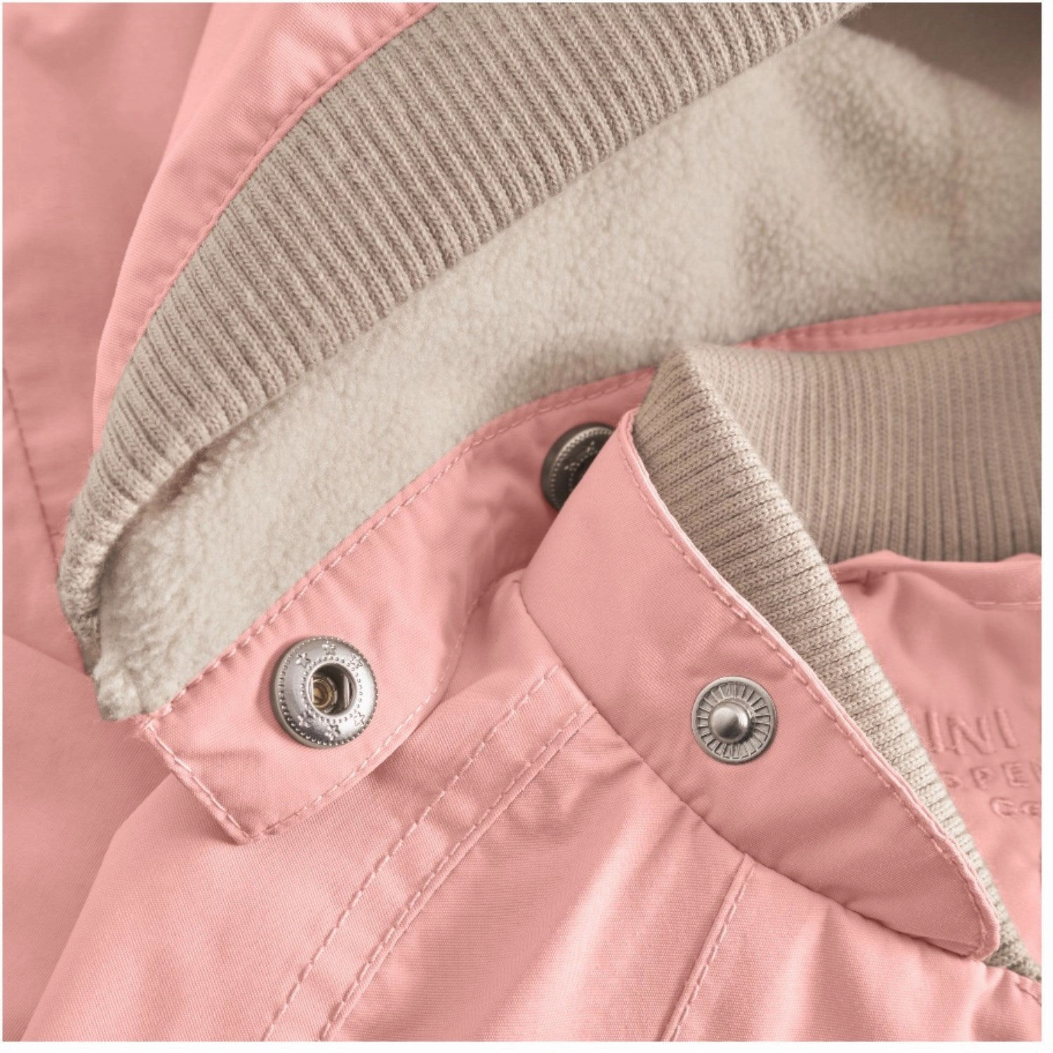 Mini A ture Rose Tan Wai Fleece Lined Spring Jacket. GRS All Weather Adaptability Double Stitch Seams