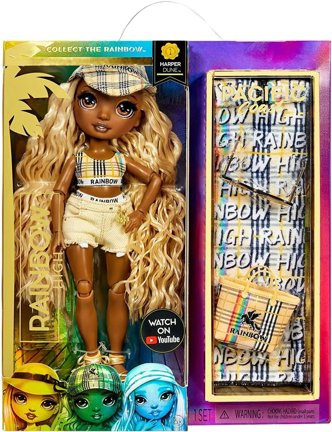 Rainbow High 578376EUC Pacific Coast-Harper Dune-Sand Fashion Doll with Outfit,
