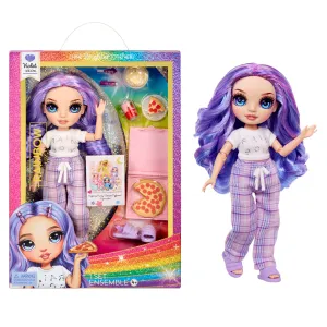 Rainbow High Jr High PJ Party Violet (Purple) 9” Posable Doll in Adorable Pajamas