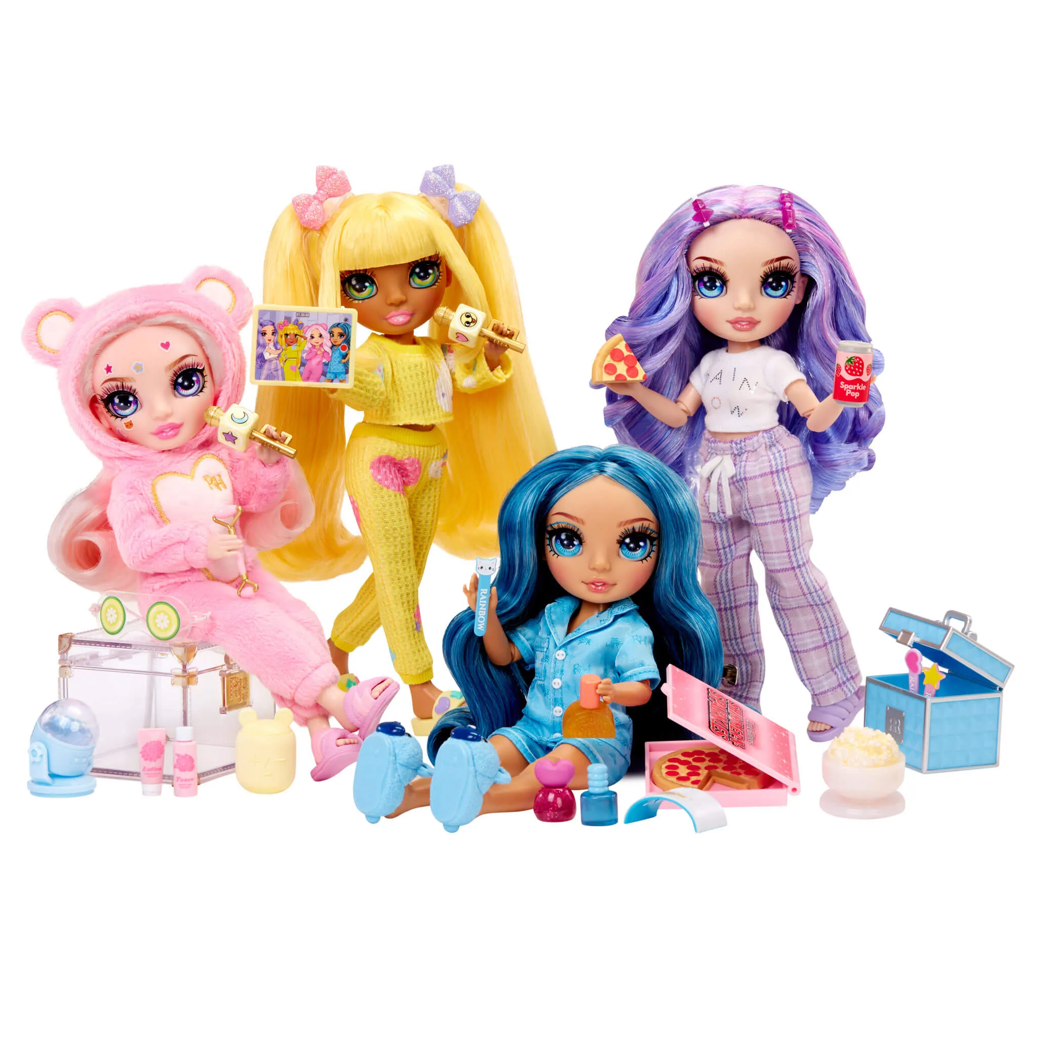 Rainbow High Jr High PJ Party Violet (Purple) 9” Posable Doll in Adorable Pajamas