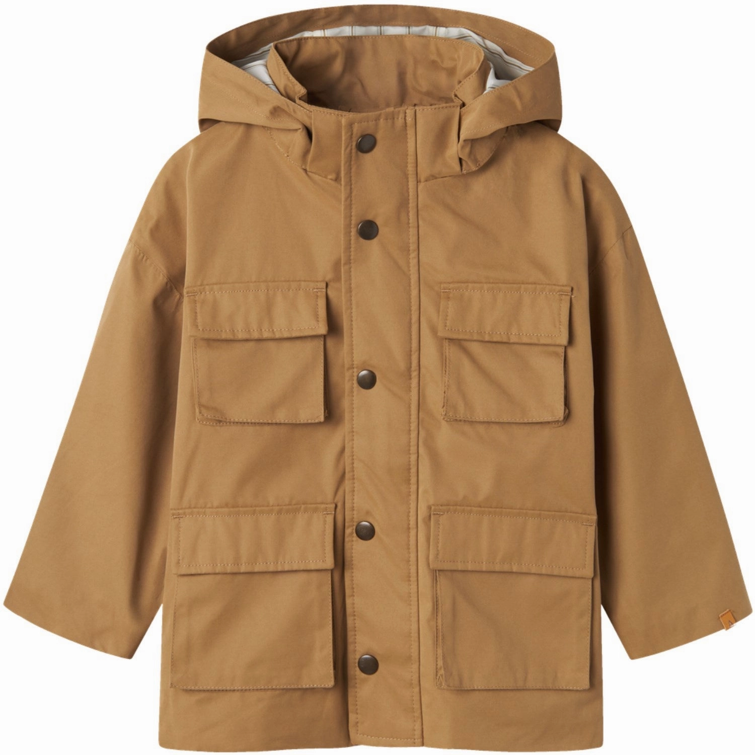 Lil'Atelier Petrified Oak Godo Long Loose Jacket Fo Soft Shell Material