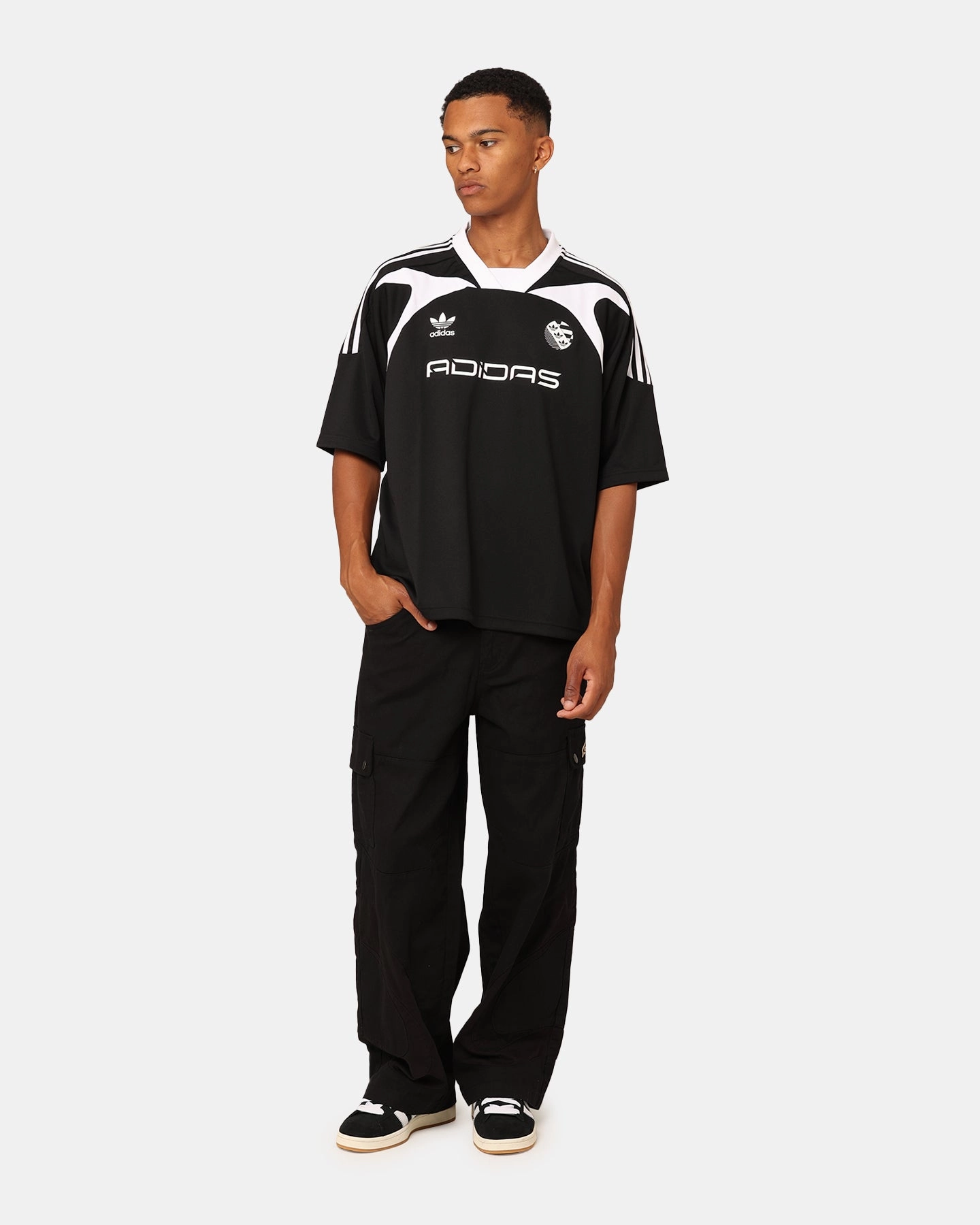 City Casual Washable Adidas Oversized Short Sleeve Jersey Black