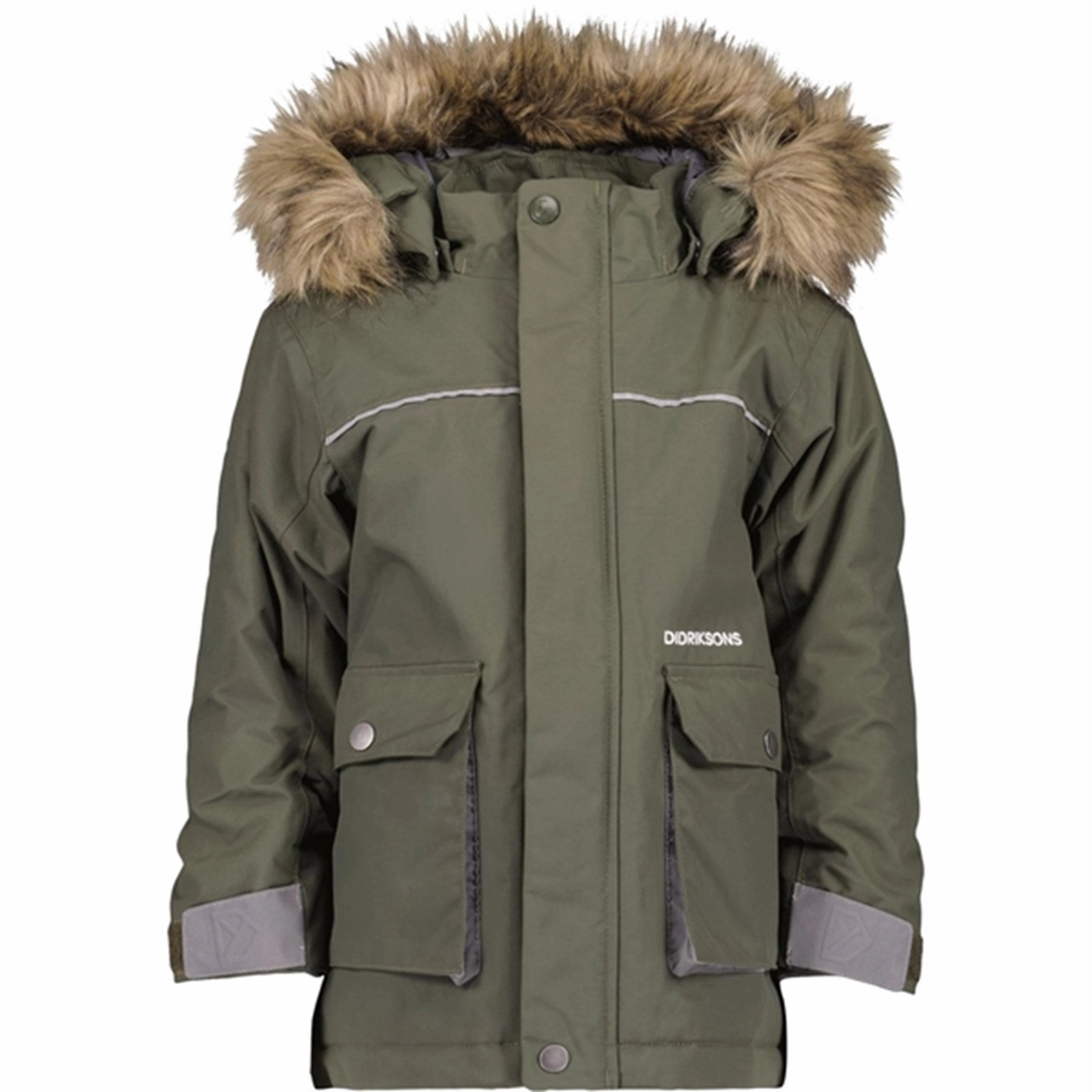 Hypoallergenic Fibers Didriksons Deep Green Kure Kids Parka Jacket
