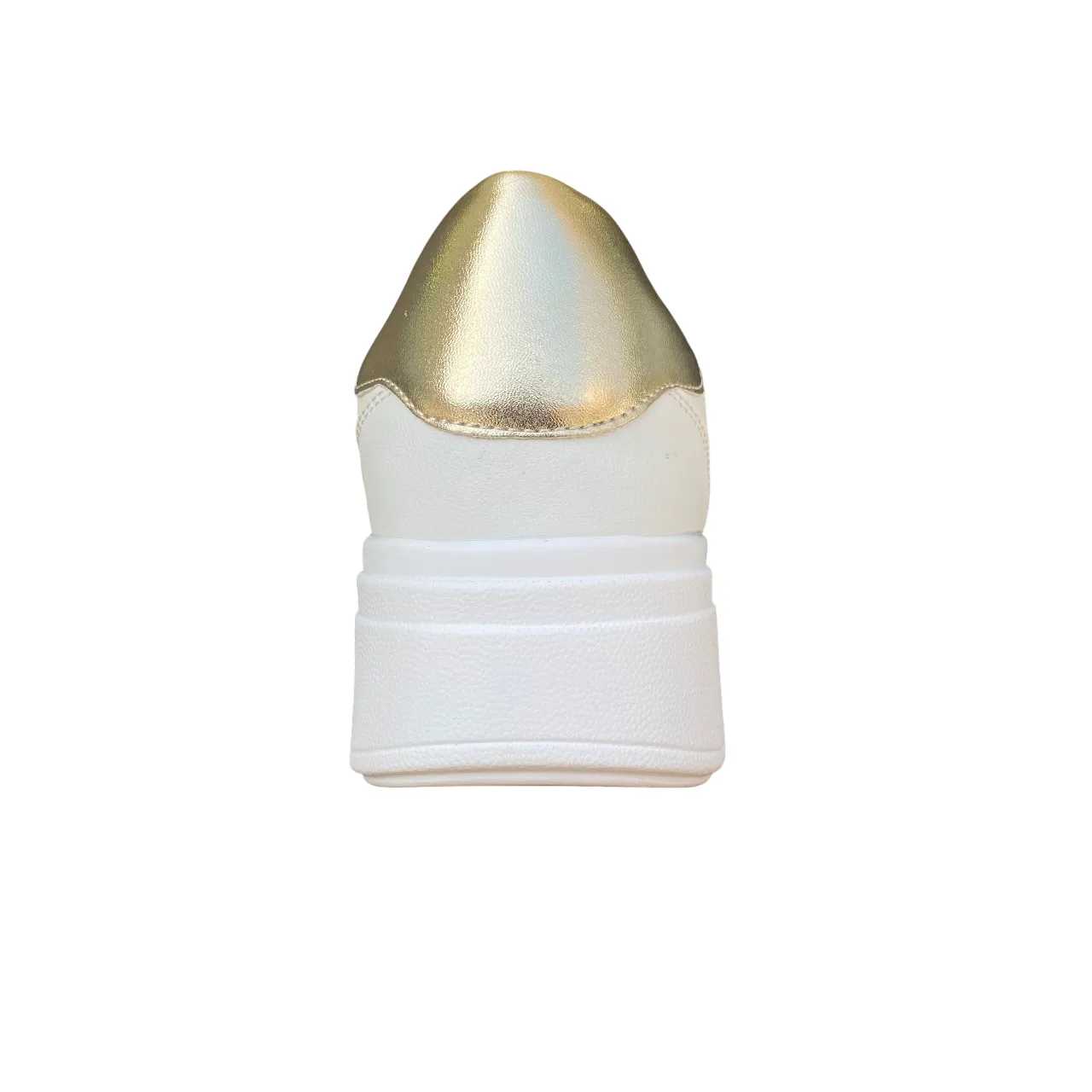 practical - elegance Valleverde scarpa sneakers da donna con applicazioni sui lacci 35103 bianco-oro