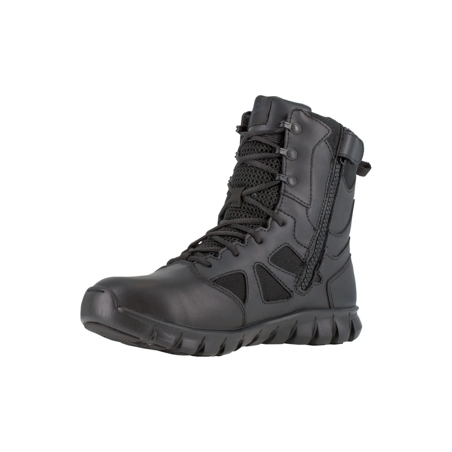 Reebok Sublite Cushion Men's 8" Tactical Waterproof Boot with Side Zipper - Black