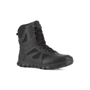 Reebok Sublite Cushion Men's 8" Tactical Waterproof Boot with Side Zipper - Black