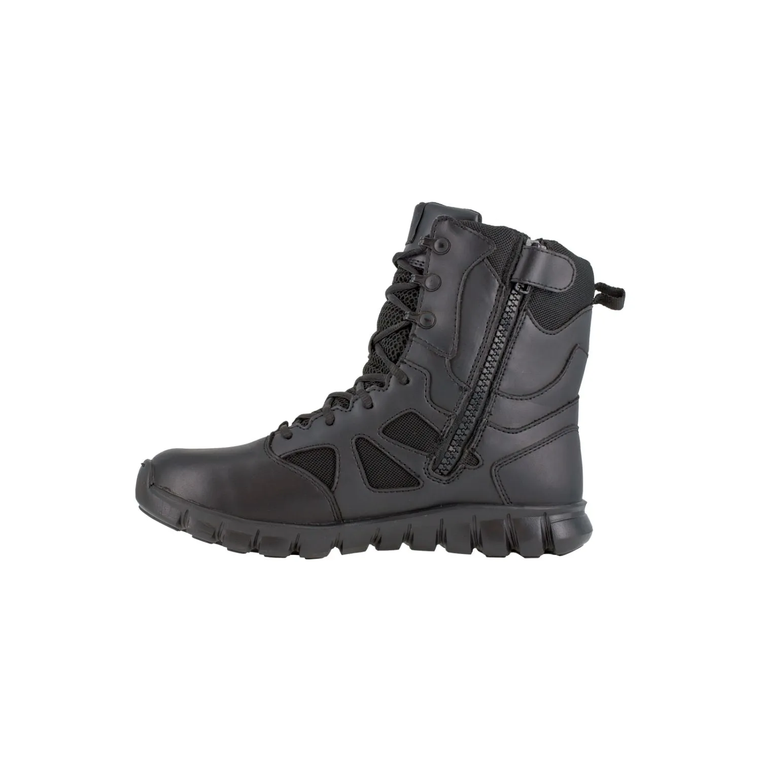 Reebok Sublite Cushion Men's 8" Tactical Waterproof Boot with Side Zipper - Black