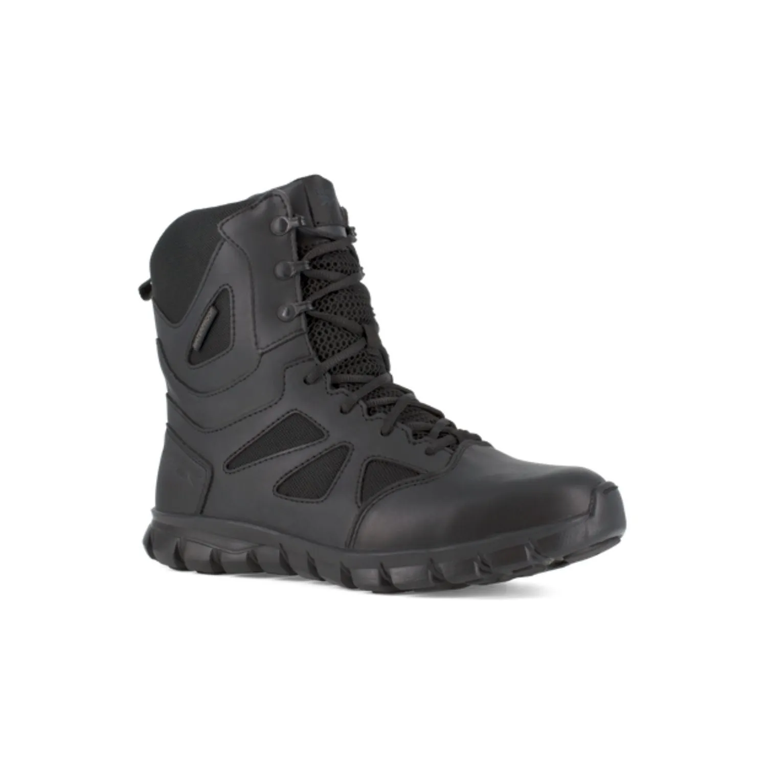 Reebok Sublite Cushion Men's 8" Tactical Waterproof Boot with Side Zipper - Black