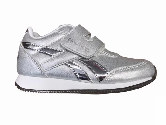 Reebok scarpa sneakers con strappo da bambina Royal CL Jogging 2.0 2V Kid FW8440 argento running in color runs shoes