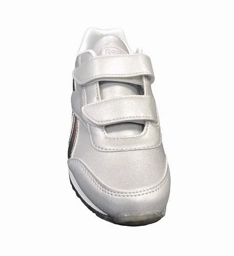 Reebok scarpa sneakers da bambina con velcro Royal CL Jogging 2.0 2V Kid FW8436 argento Traction pods