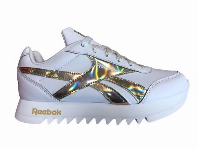 Reebok scarpa sneakers da bambina Royal CLJOG 2 Plat FW8187 bianco oro Soft surface cushioning