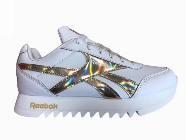 active foot apparel shock - absorbing - midsole - feature shoes Reebok scarpa sneakers da bambina Royal CLJOG 2 Plat FW8187 bianco oro
