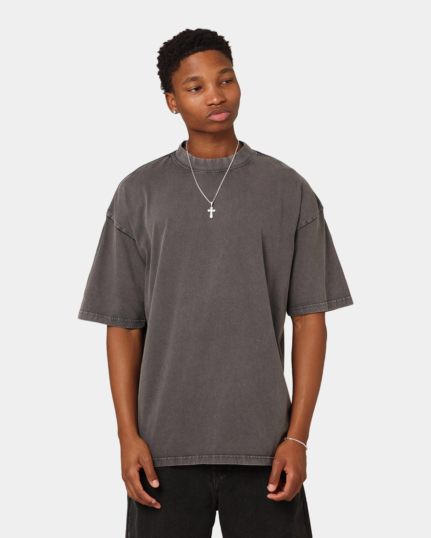 Culture Kings Oversized Blank T-Shirt Washed Charcoal Minimal Comfort Style Affordable Fashion
