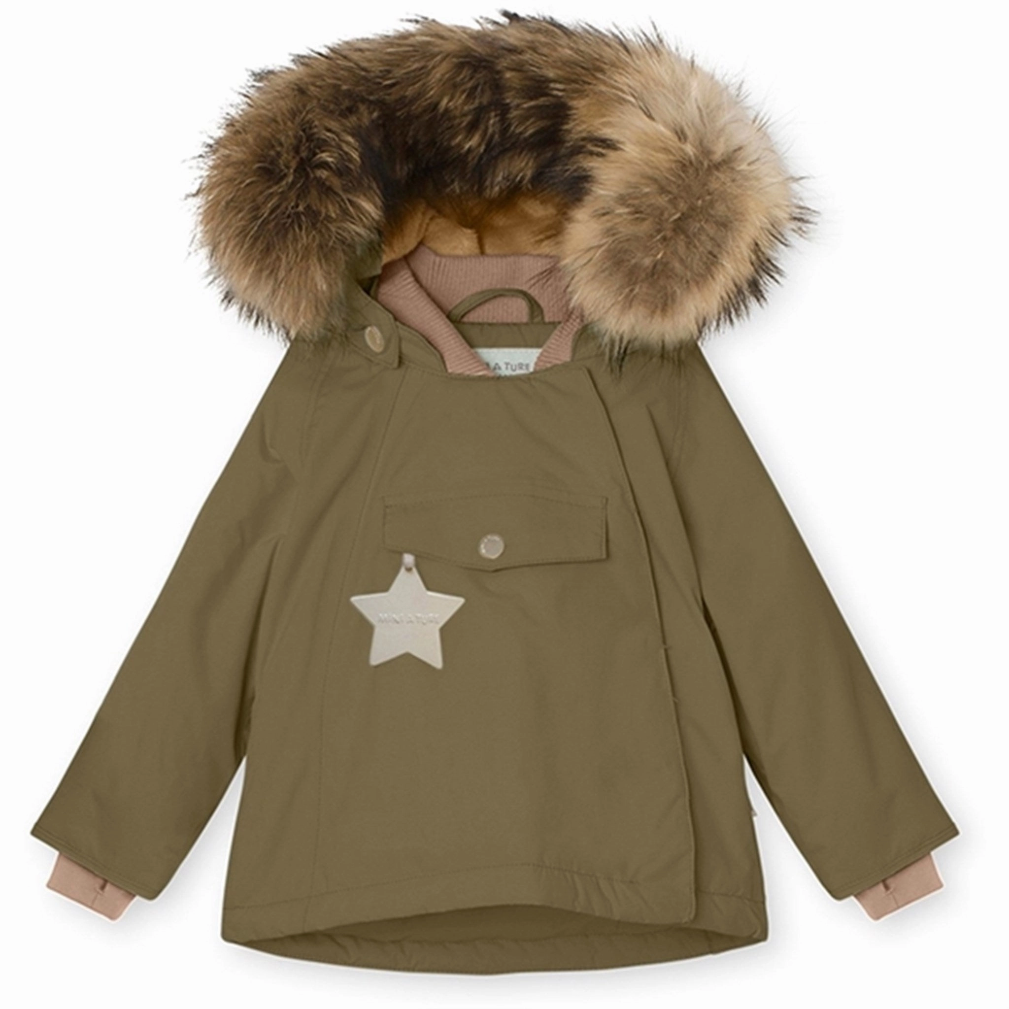 MultiLayerSystem MINI A TURE Wang Fleece Fur Winter Jacket Capers Green
