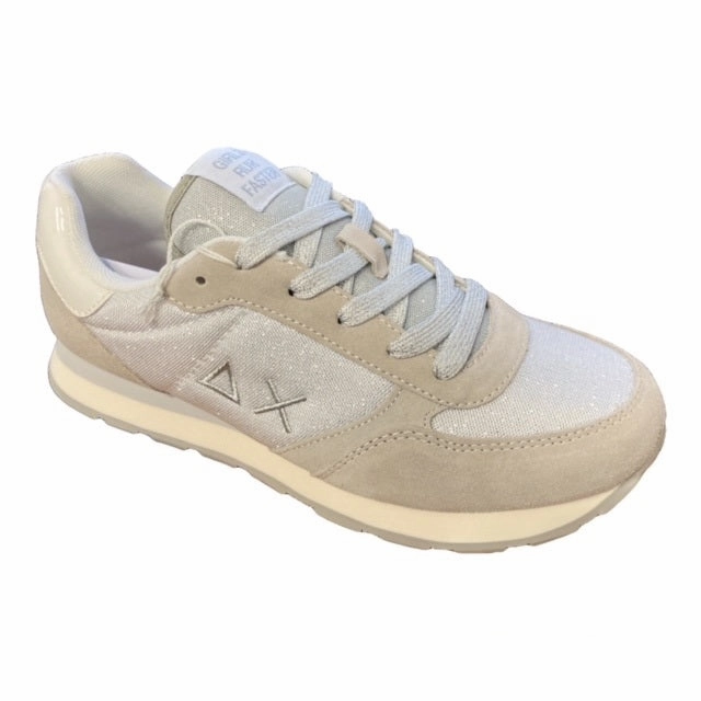 UV - protection Sun68 scarpa sneakers da ragazza Ally Glitter Mesh Z32403 01 bianco
