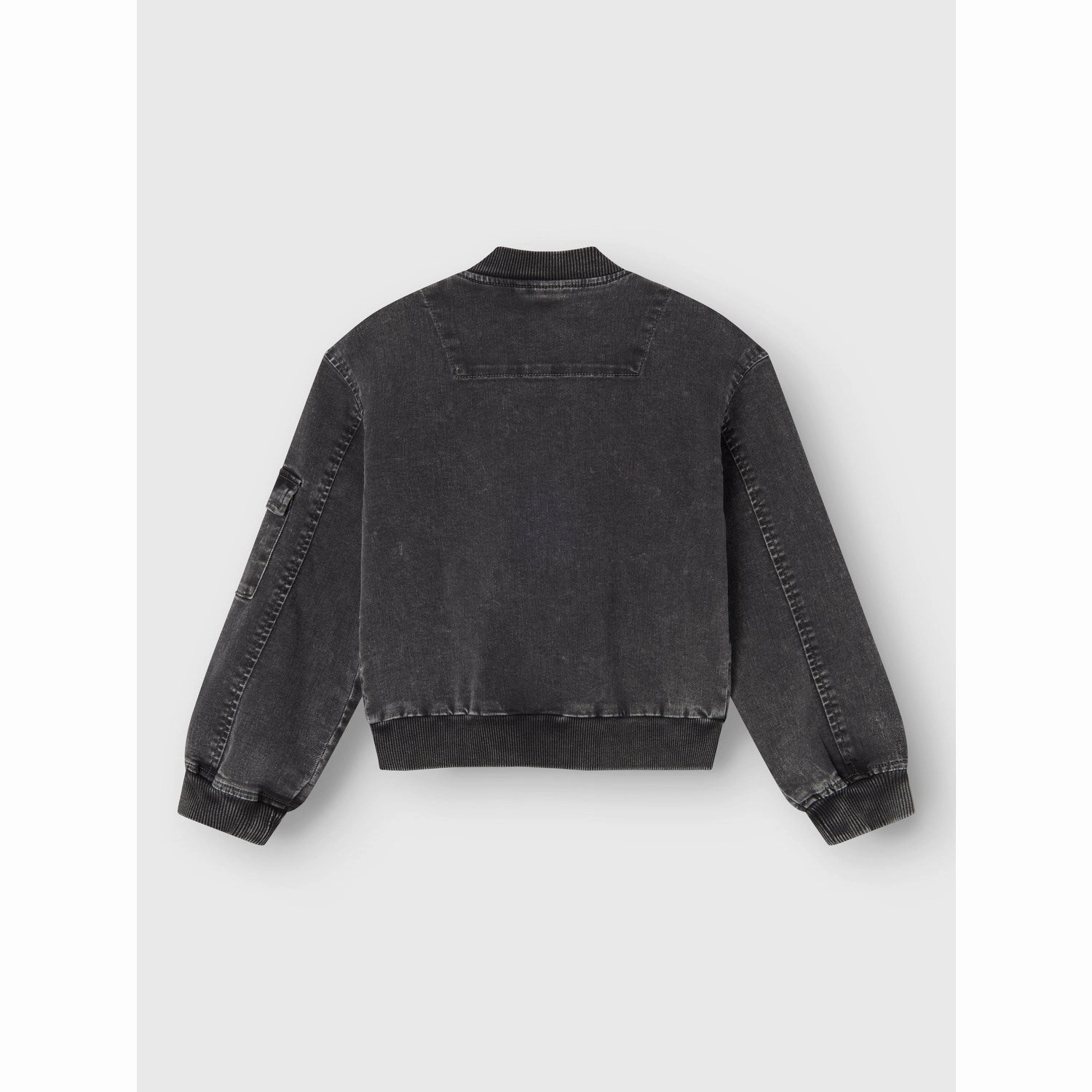 Name It Dark Grey Denim Luna Denim Bomber Jacket Shawl Lapel Ultra Light Packable
