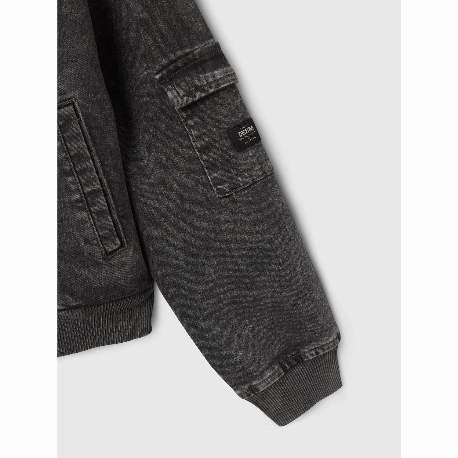Bonded Fabric Name It Dark Grey Denim Luna Denim Bomber Jacket