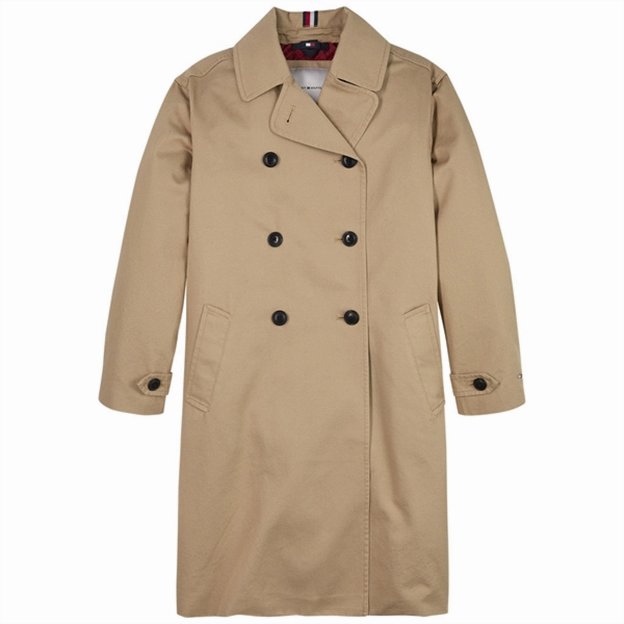Tommy Hilfiger Monogram Releaxed Trench Coat Classic Khaki Stylish Outer Layer Modern Minimal